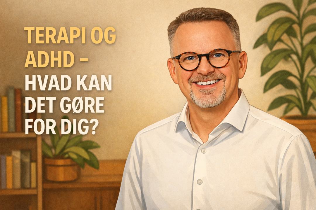 Smilende terapeut, illustration om terapi ved ADHD i Sorø